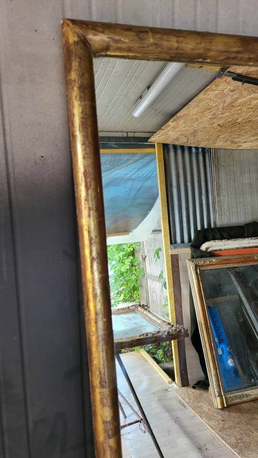 Restored antique gilded mirror – large format