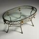 Empire style coffee table metal with glass top