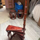 Library spiral staircase with 4 steps. Mahogany style wood.