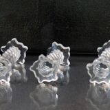 Lot of 5+2 Mid Century Twisted Knife Rests Cristallerie de Sevres Crystal Depose