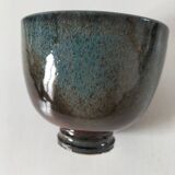 Duo de gobelets en grès émaillé bleu et vert