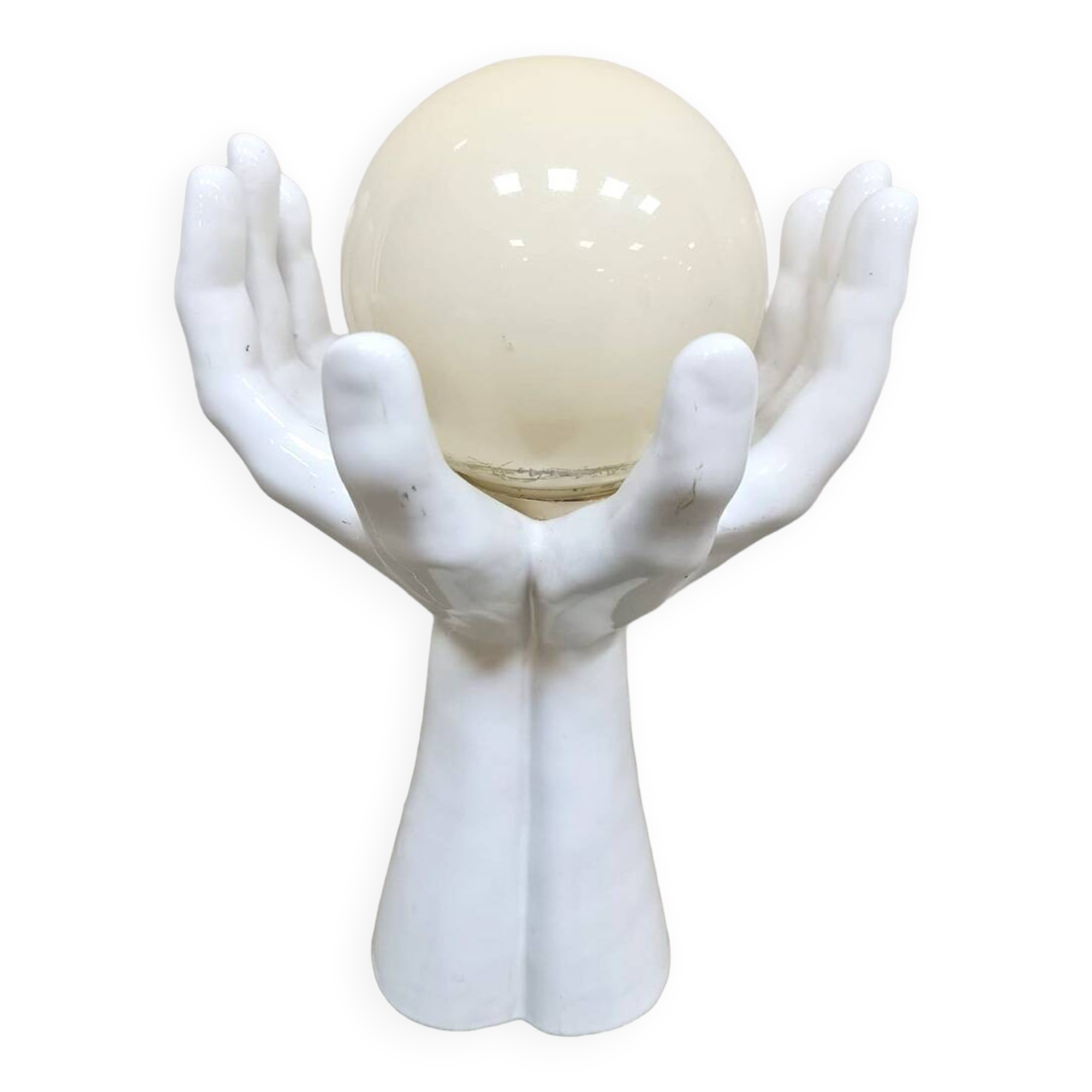 Vintage rare ceramic hand shaped table lamp