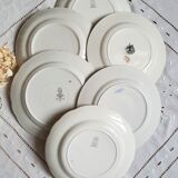 Old flat plates mismatched in earthenware