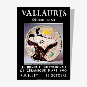 Picasso, affiche originale 1990, Vallauris, 12ème Biennale  Internationale de Céramique d’Art