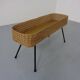 Large German flower planter in rattan and steel, 1950s