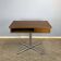 Swivel TV stand/side table, chrome frame with dark walnut, 1970s
