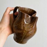 Handmade ceramic owl pitcher