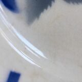 Lot of 7 dinner plates with the blue floral decoration pottery of Longchamp