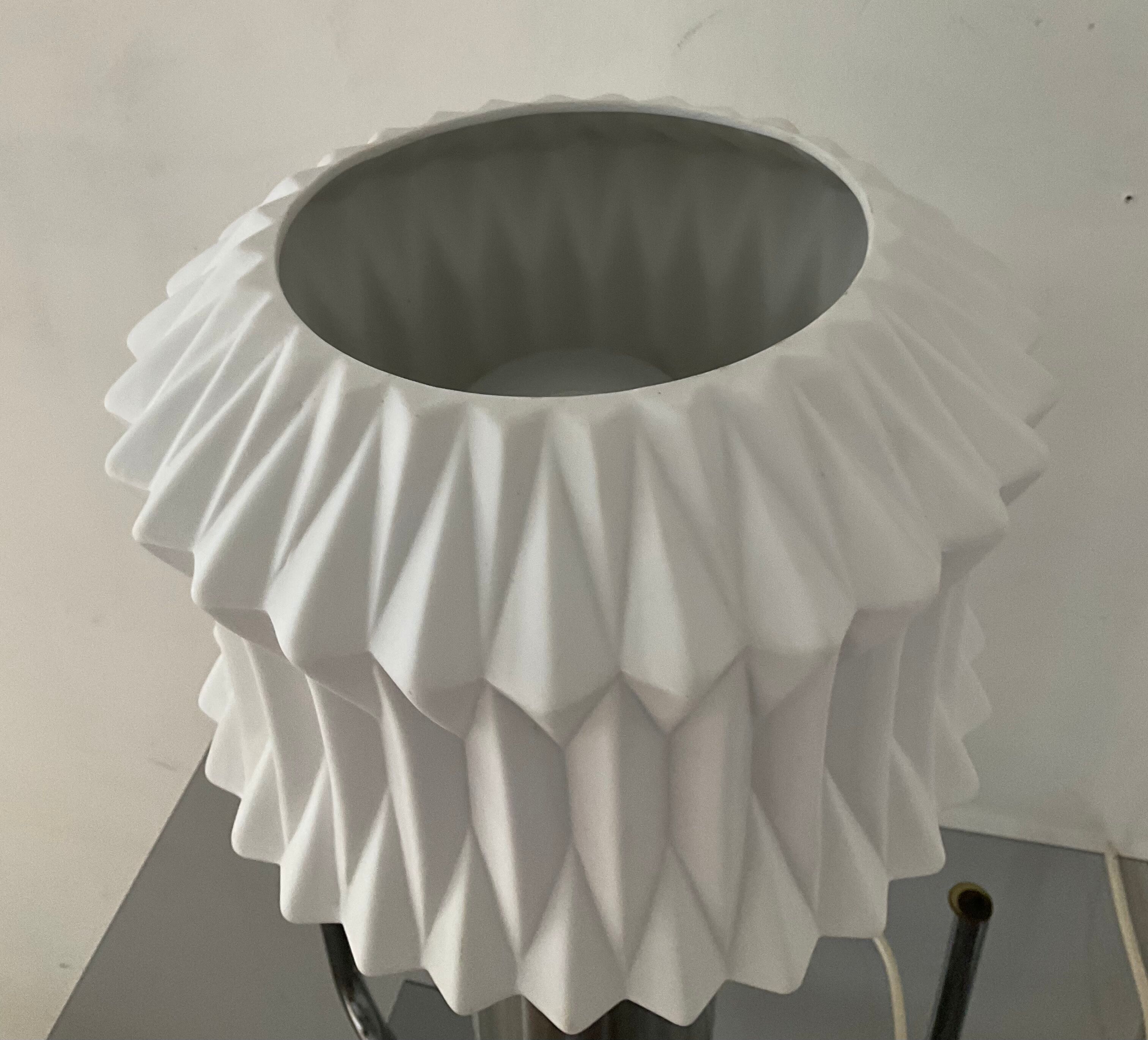 Vintage lamp 70s porcelain and chrome foot