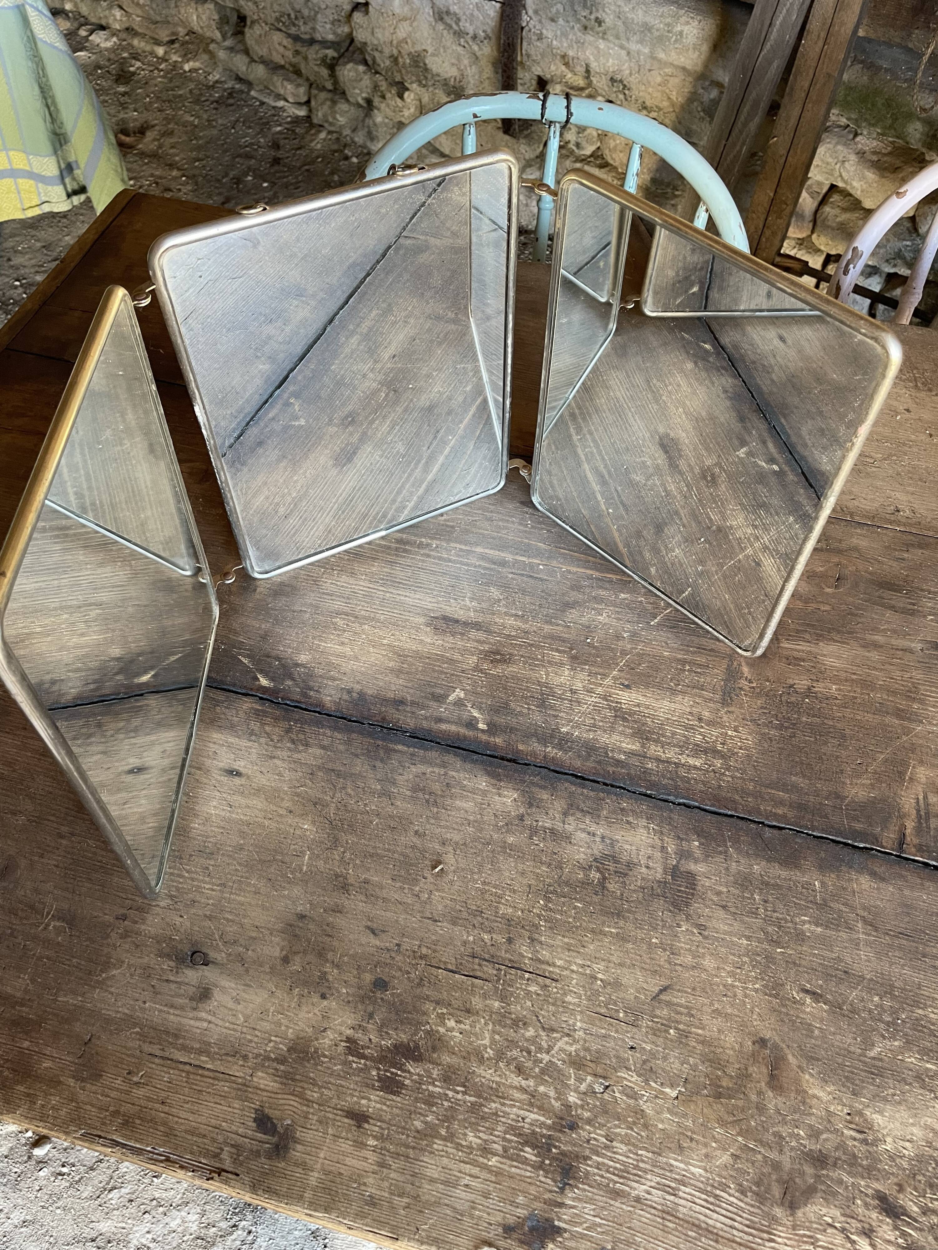 Mirror barber triptych 68x27cm