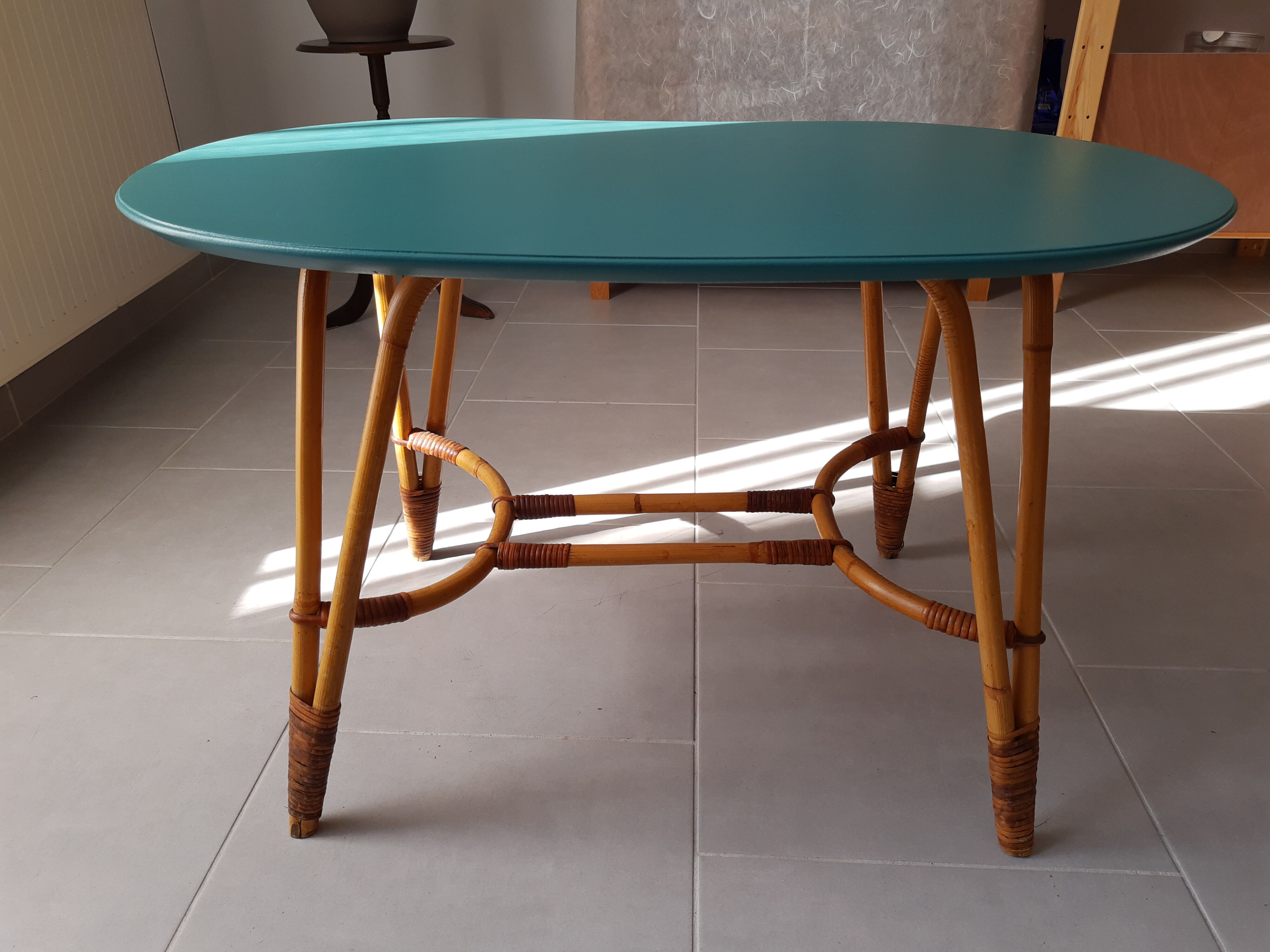 Vintage "bean" coffee table restyled