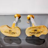 Pair of Brutalist Candlesticks by David Marshall, Bronze and Aluminum, Esp