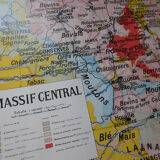 Old school map "Le Massif Central" No.2 Hatier
