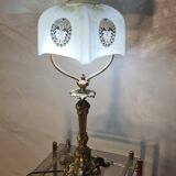 Bronze desk lamp late 19th century 1880 with opaline 48x20