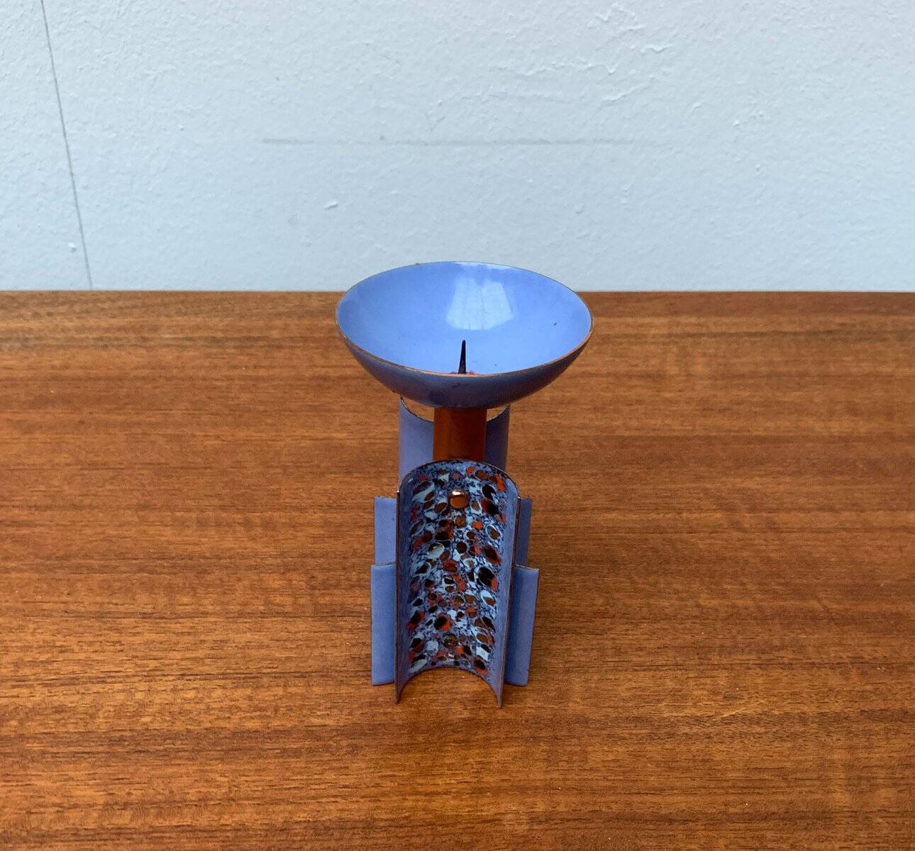 Vintage enamel candlestick