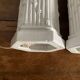 Paire de lampes Hollywood Regency en céramique imitation bambou XXe
