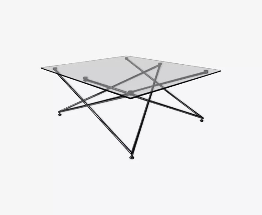 Table basse chrome et verre