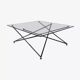 Table basse chrome et verre