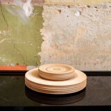 Set of birch wood plates by Eero Saarinen for Keuruu 60s