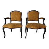 Lot de 2 fauteuils en bois de hêtre