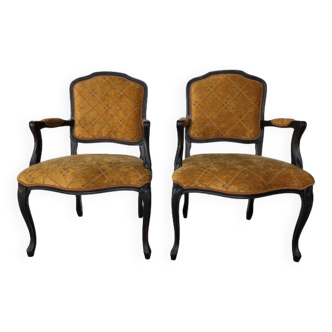 Set of 2 armchairs in beech wood