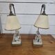 Pair of Louis XVI style bedside lamps, late 19th century
