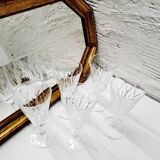 Set 5 flûtes à Champagne verre ciselé