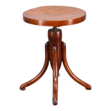 Restored adjustable bentwood piano stool, Czechoslovakia, 1930s — Art Deco Thonet