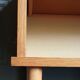 Nightstand in golden oak veneer. Around 1970.