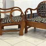 Pair of Art Deco Armchairs by Hungarian Designer Lajos Kosma 1930