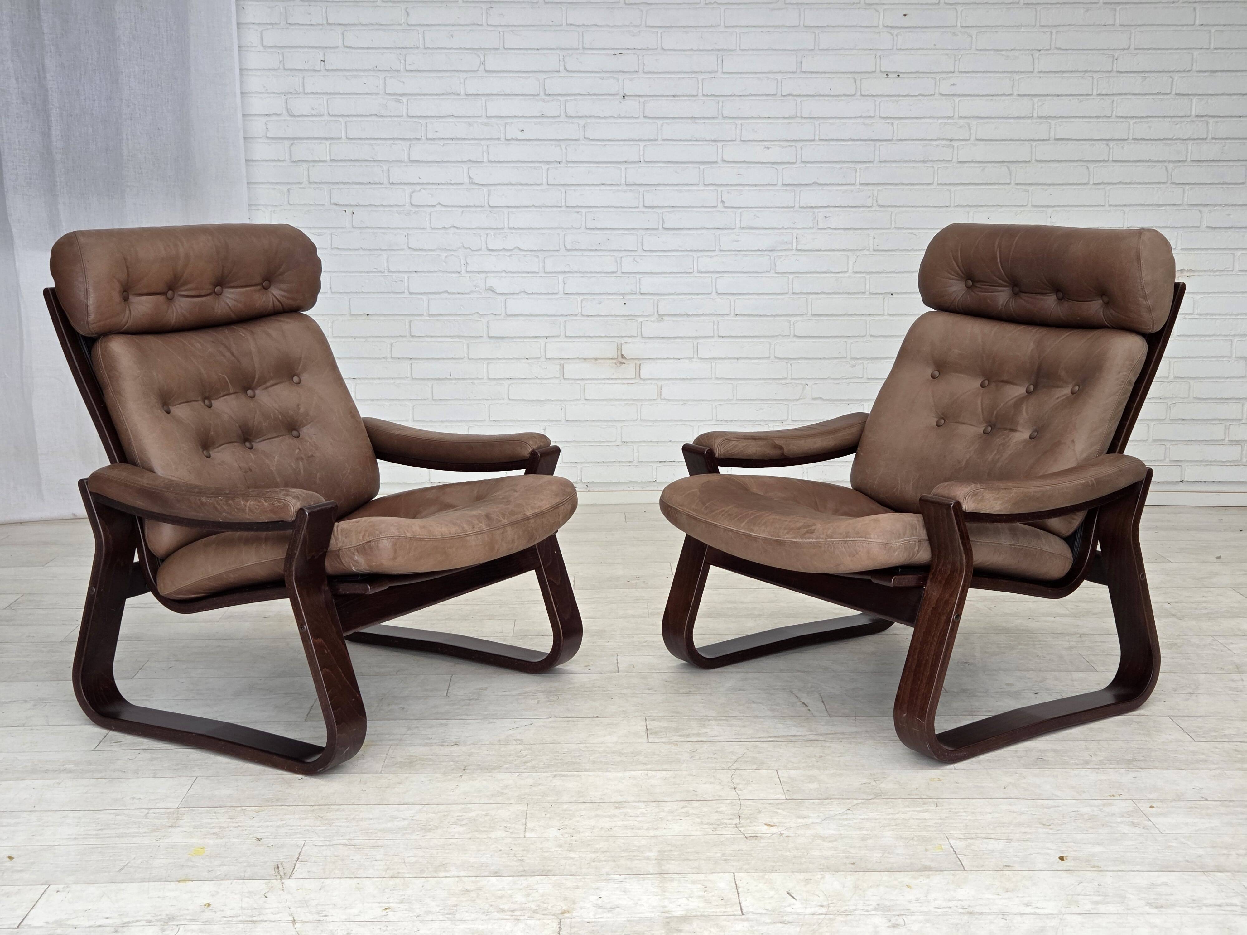 1970s, Danish design by Georg Thams, lounge chair, furniture leather.