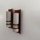 Simple mid-century wall light in metal, wooden and copper base, 1960s, Germany.