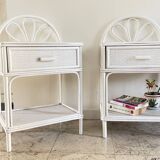 Pair of Vintage Rattan Bedside Tables