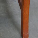 Set of 4 cowhide leather Chesterfield dining chairs in light cognac colour