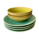 8 assiettes Jars Tourron jade & tilleul
