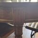 Antique cherry wood extendable round table + 4 chairs
