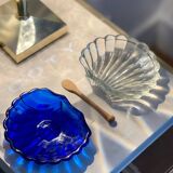 2 glass shell butter dishes.