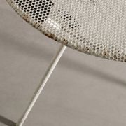 Vintage French Mid Century Round Console Table in White Metal, 1950s