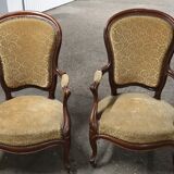 Paire de cabriolets  Louis Philippe  fin XIXème