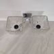 Vintage wall light in textured moulded glass and chrome metal.