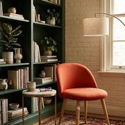 Chaise Tissu Rouge Pieds Bois