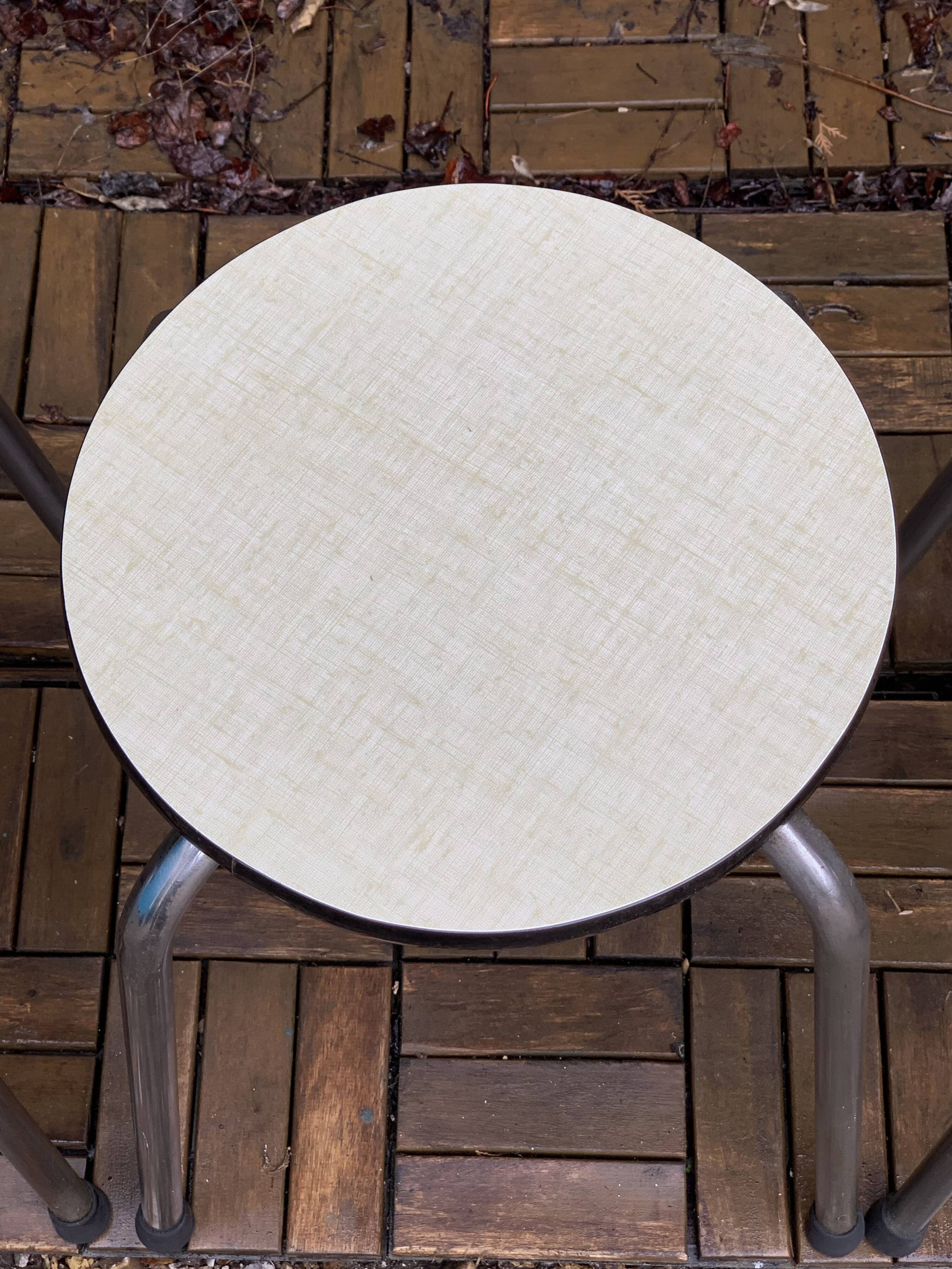 Vintage stackable stools Formica beige 1960