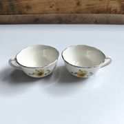 Set of 8 vintage cups with saucers Gien daisies.