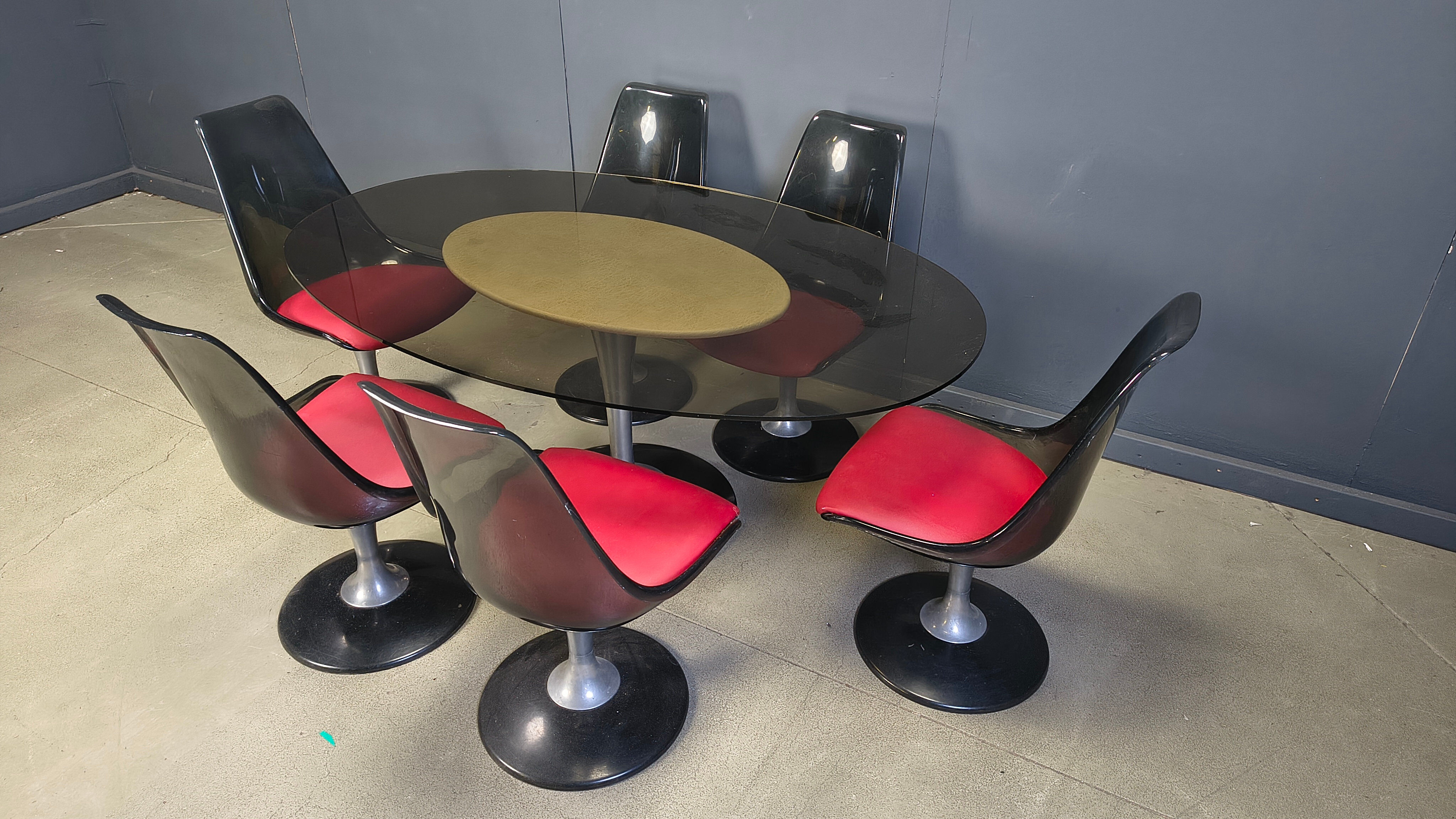 Space age dining set by Chromcraft, 1970s