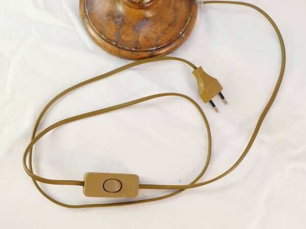 Paire de lampe vintage en pierre naturelle et albatre style PEGASAM