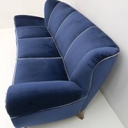 Guglielmo Ulrich Art Deco Italian Velvet Sofa, 1940s
