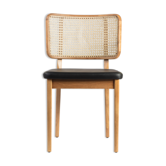 Black light wood canning chair without armrests Red Edition