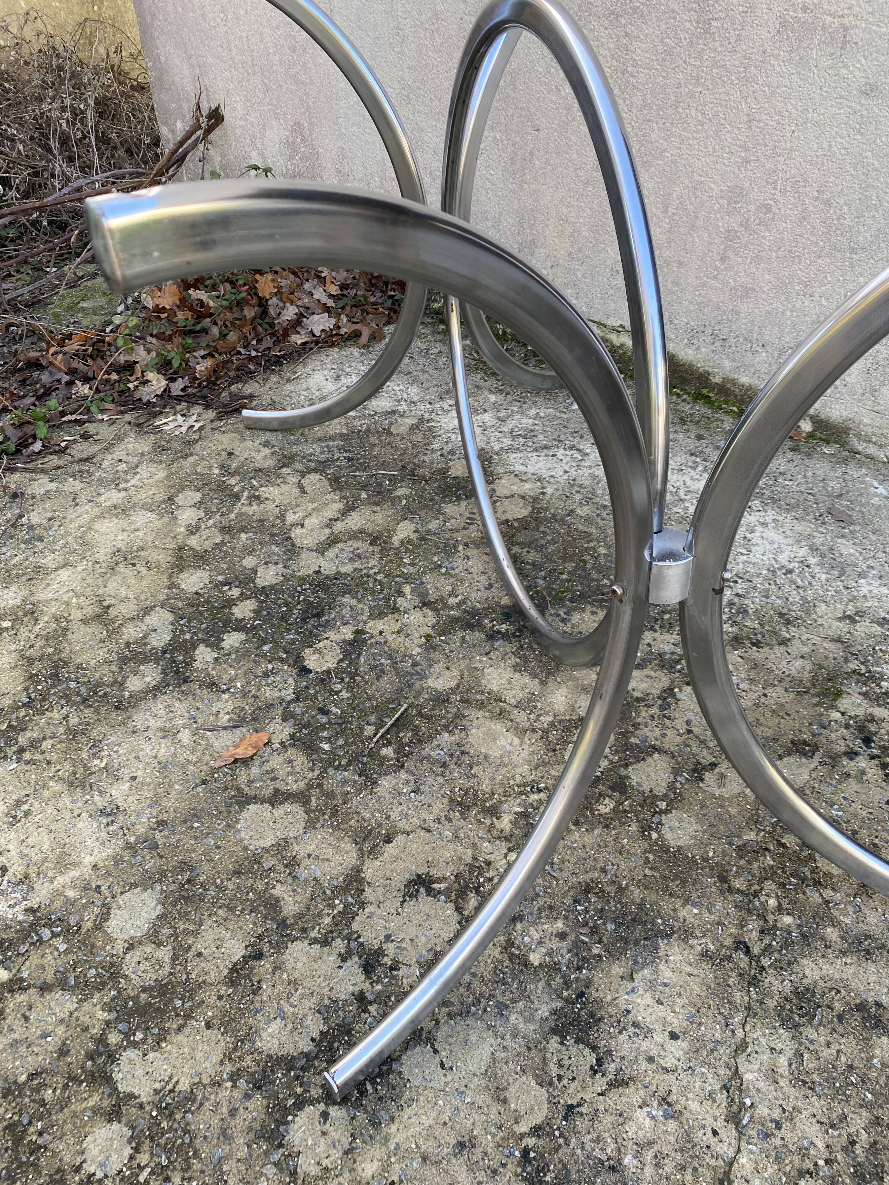 Glass and chrome table