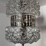 Lustre verre chrome années 60