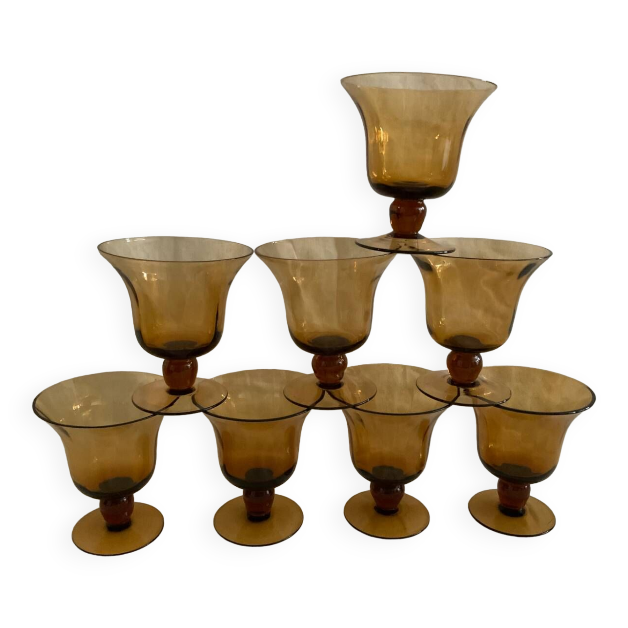 Amber glass cups